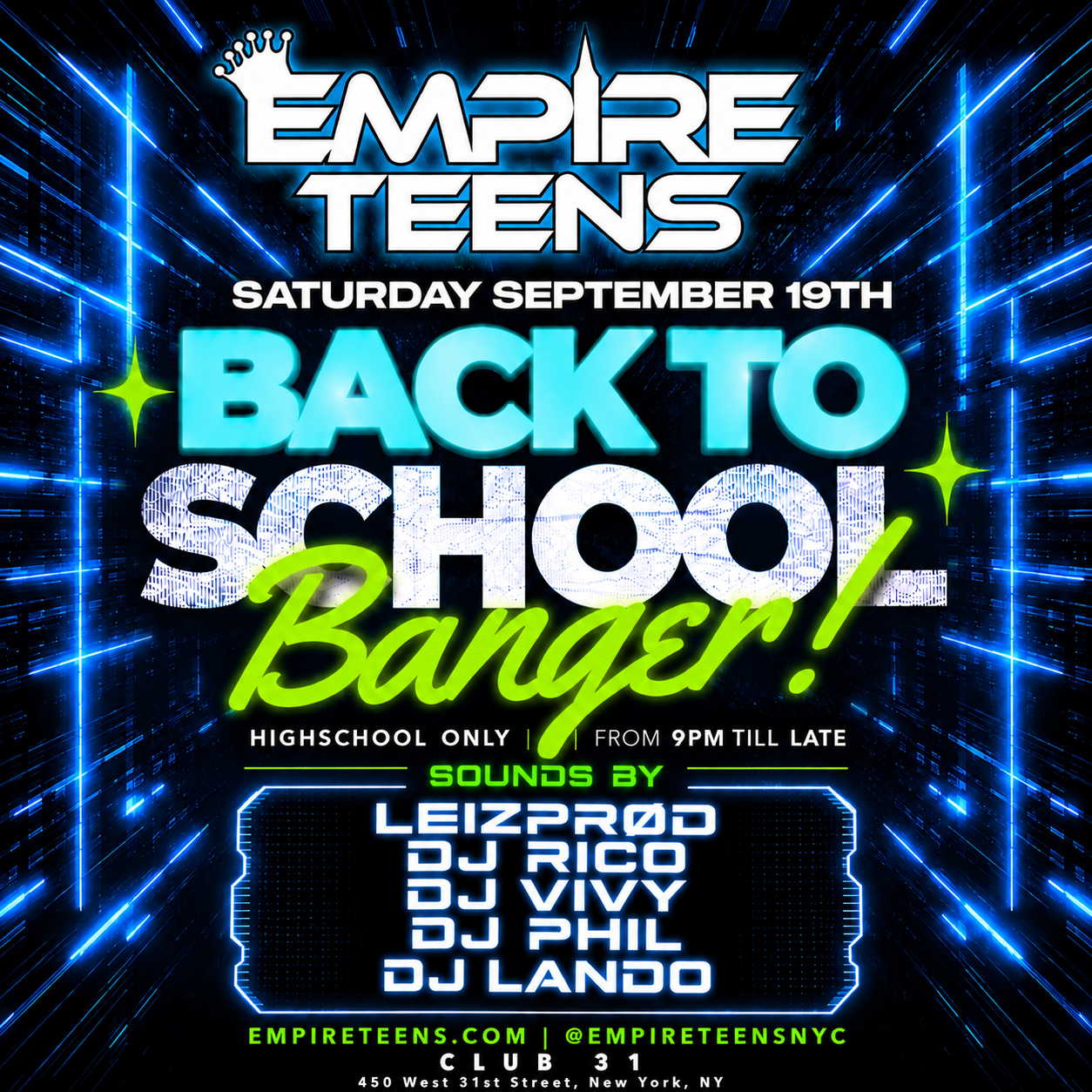 BACK TO SCHOOL BANGER 9/19 @ CLUB 31 | Linkstub